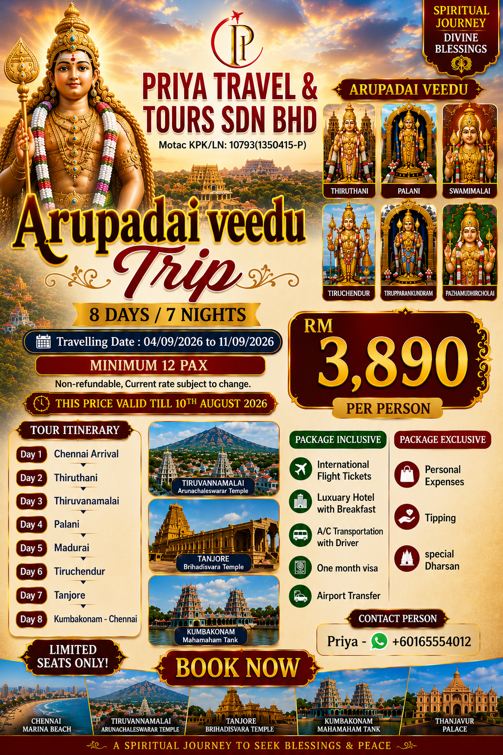Arupadai - malaysia-murugan-palani-package-malaysia-itineray-southindia-tour